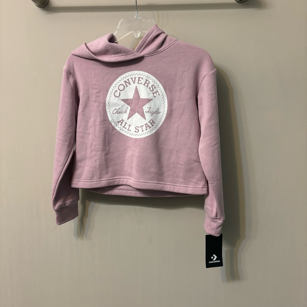 Converse sweatshirt hoodie logo long sleeve Kids Medium Size 10-12 NWT